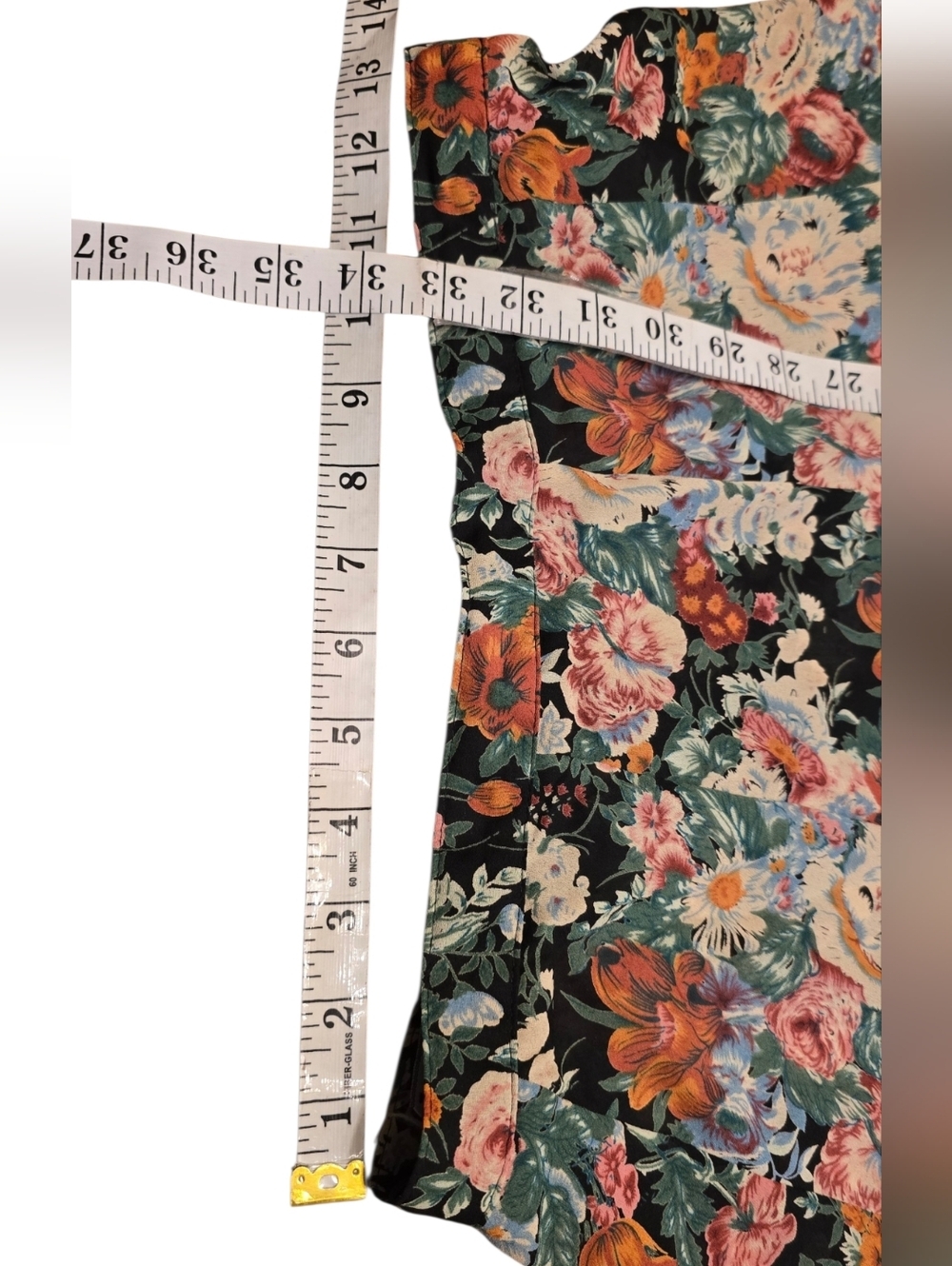 Vintage ZZ Michaels Floral Maxi Skirt Whimsigoth Cottagecore Dark Botanical - Picture 7 of 13